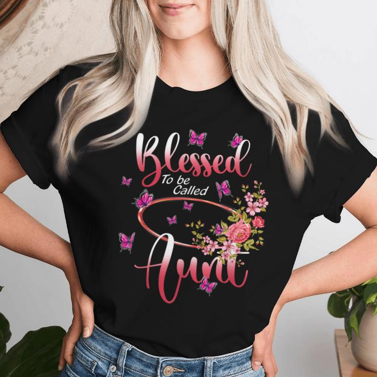 Blessed To Be Called Aunt Cute Flower Happy Women T-shirt Gifts for Her