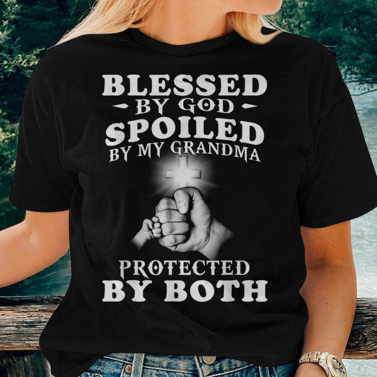 Blessed By God Spoiled By My Grandma Protected By Both Women T-shirt Gifts for Her