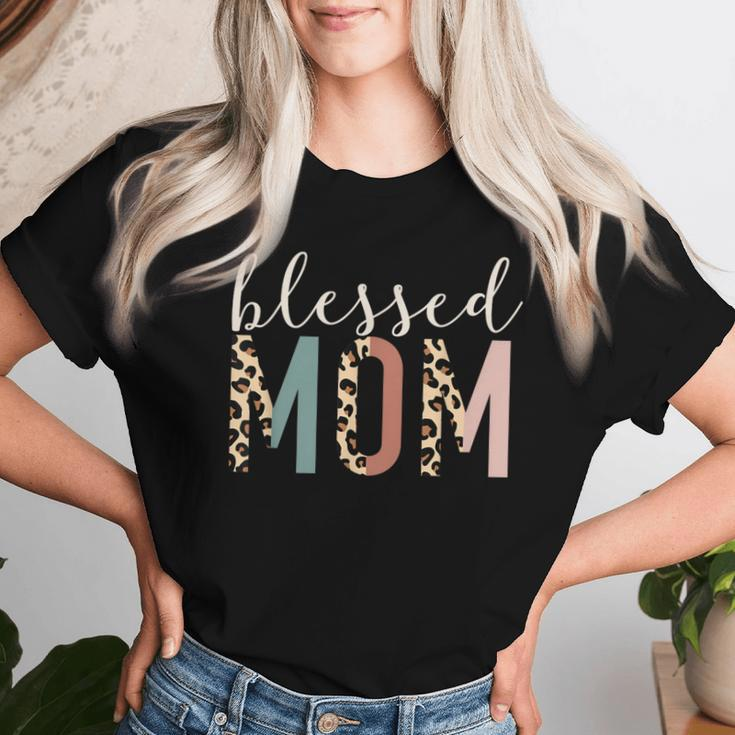 Blessed Mom Cute Leopard Print Women T-shirt Gifts for Her