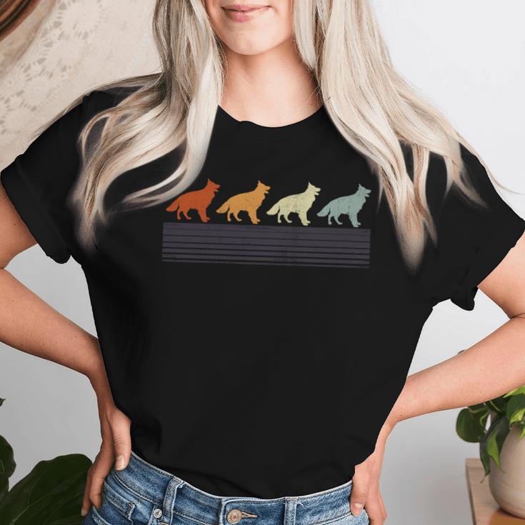 Bohemian Shepherdintage Retro Mama Papa Hund Damen T-shirt Frauen Geschenke für Sie