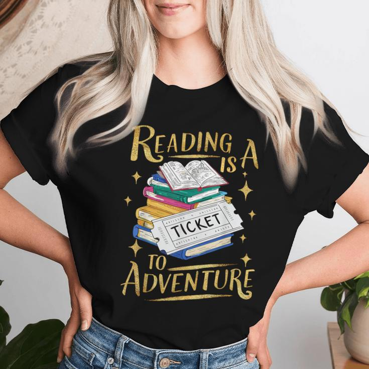Book Adventure Library Student Teacher Book Women T-shirt Gifts for Her