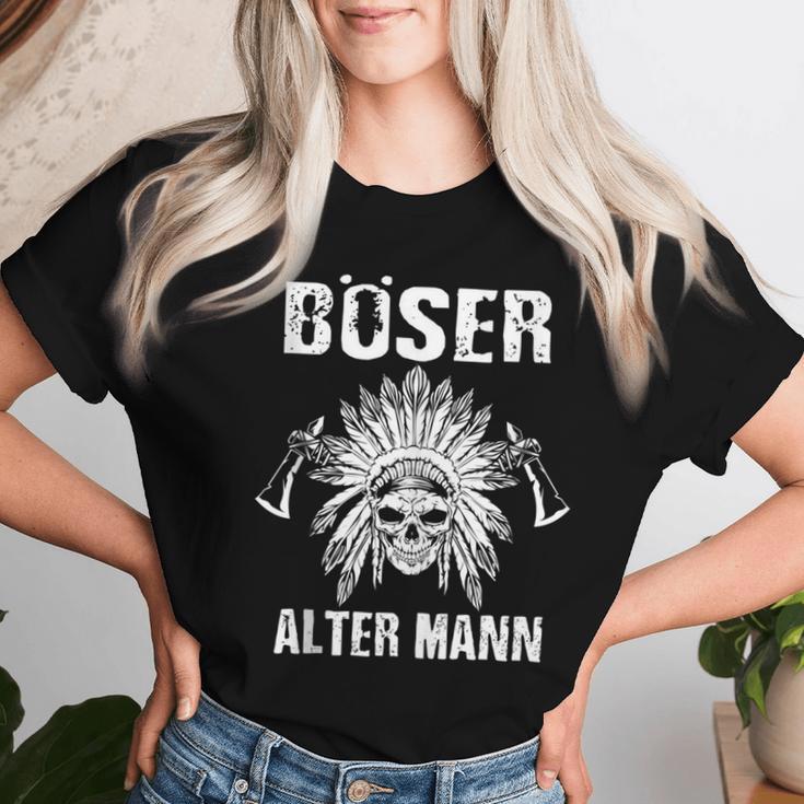 Böser Alter Mannatertagintage Opa Papa Indianer Tomahawk T-shirt Frauen Geschenke für Sie