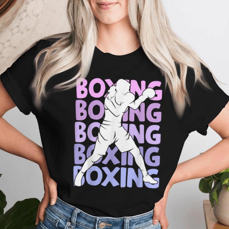 Boxeo Boxeador Chica Niña Camiseta de mujer Regalos para ella