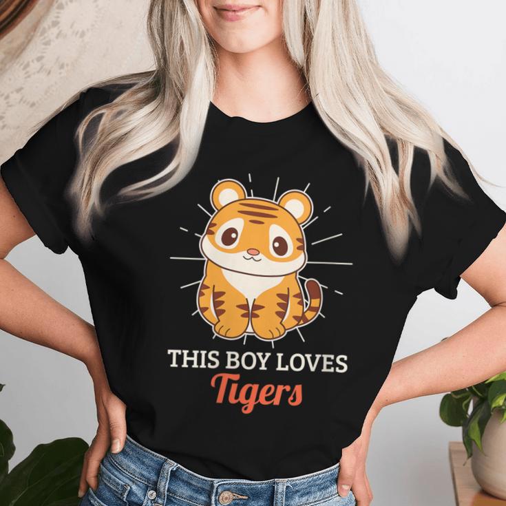 This Boy Loves Tigers Wild Animal Zoo Women T-shirt Gifts for Her