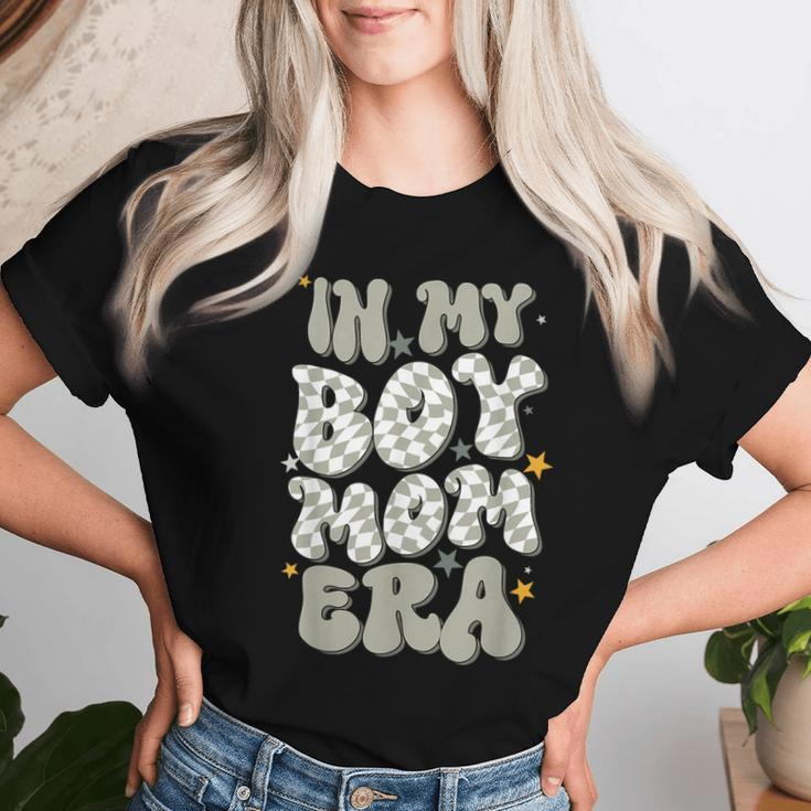 In My Boy Mom Era With Checkered Pattern Groovy Mom Of Boys Women T-shirt Gifts for Her