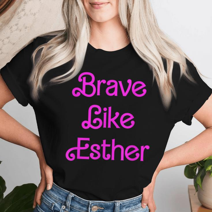 Brave Like Esther Queen Jewish Happy Purim Costume Party Women T-shirt Gifts for Her