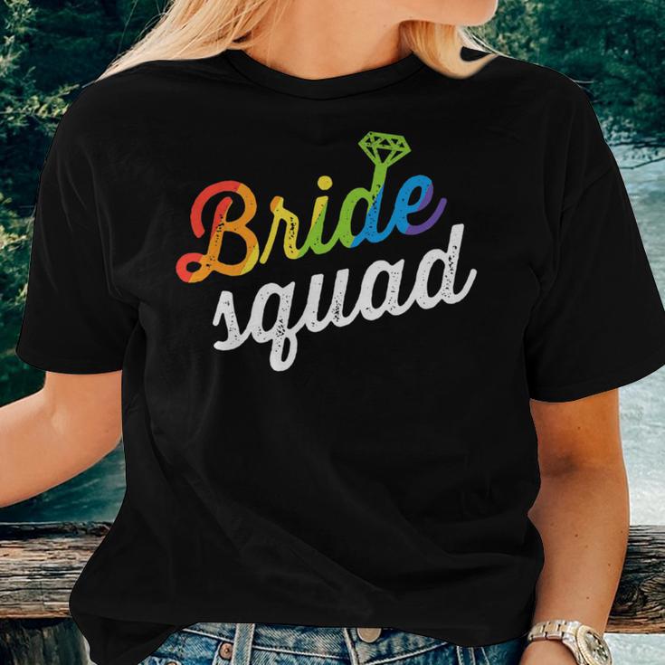 Bride Squad Lgbt Rainbow Flag Lesbian Bachelorette Party Women T-shirt Gifts for Her