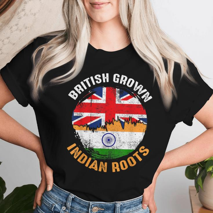 British Grown Indian Roots Vintage Flags For Women Women T-shirt Gifts for Her