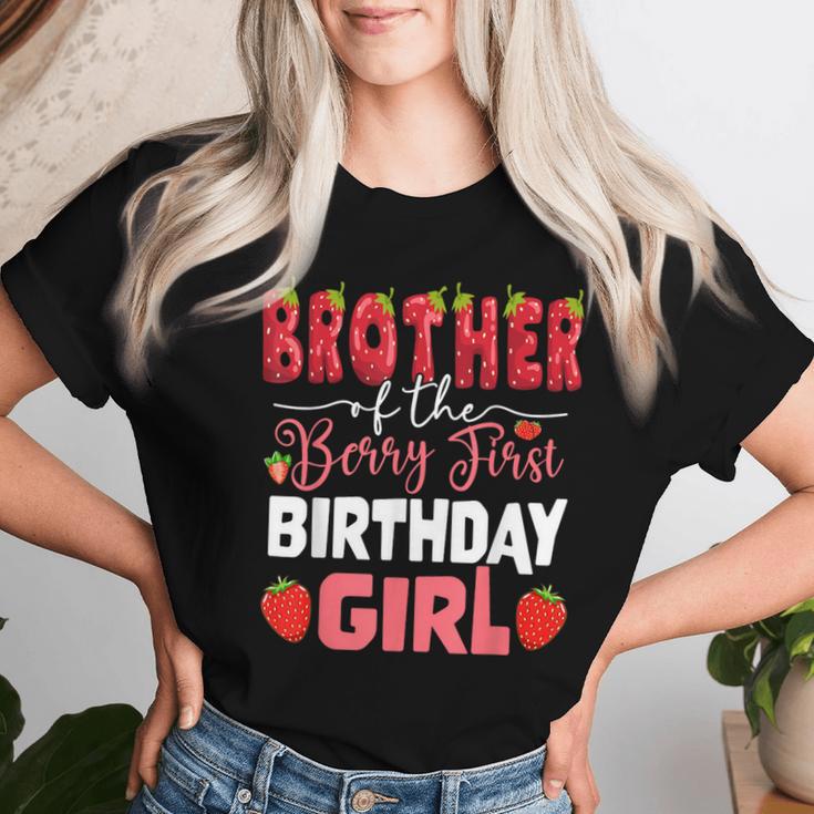 Brother Of The Berry First Birthday Of Girl Strawberry Bro Women T-shirt Gifts for Her