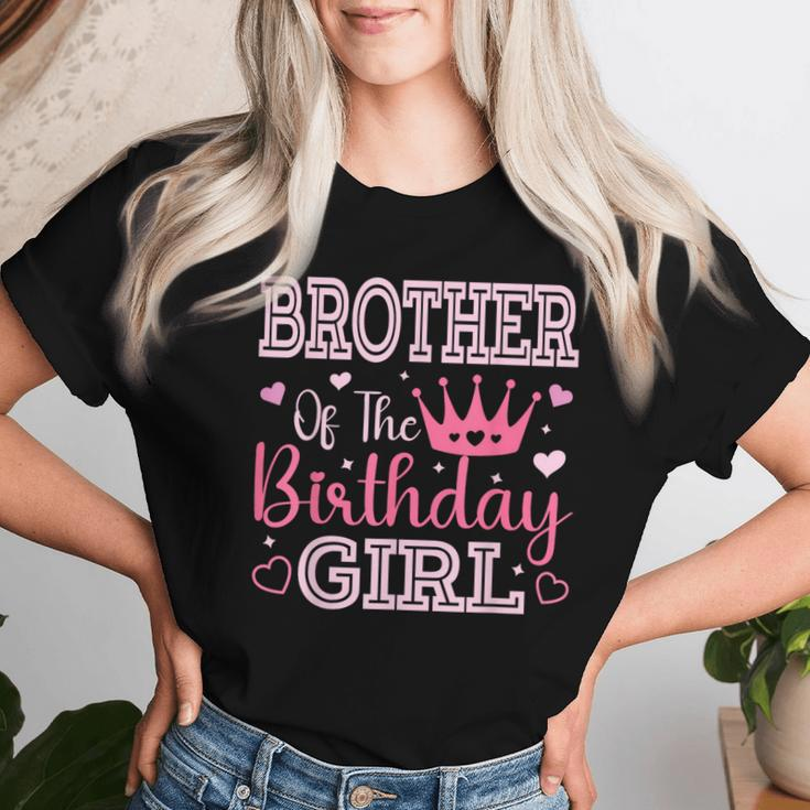 Brother Of The Birthday Girl Cute Pink Matching Family Party Women T-shirt Gifts for Her