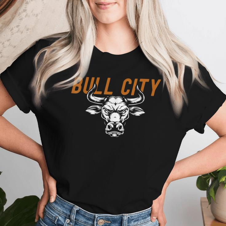 Bull City Durham Nc 919 North Carolina Bull Head Womens Women T-shirt Gifts for Her
