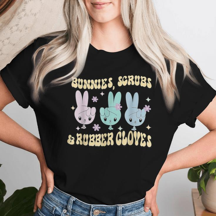Bunnies Glove Cute Easter Nurse Medical Cna School Nurse Women T-shirt Gifts for Her