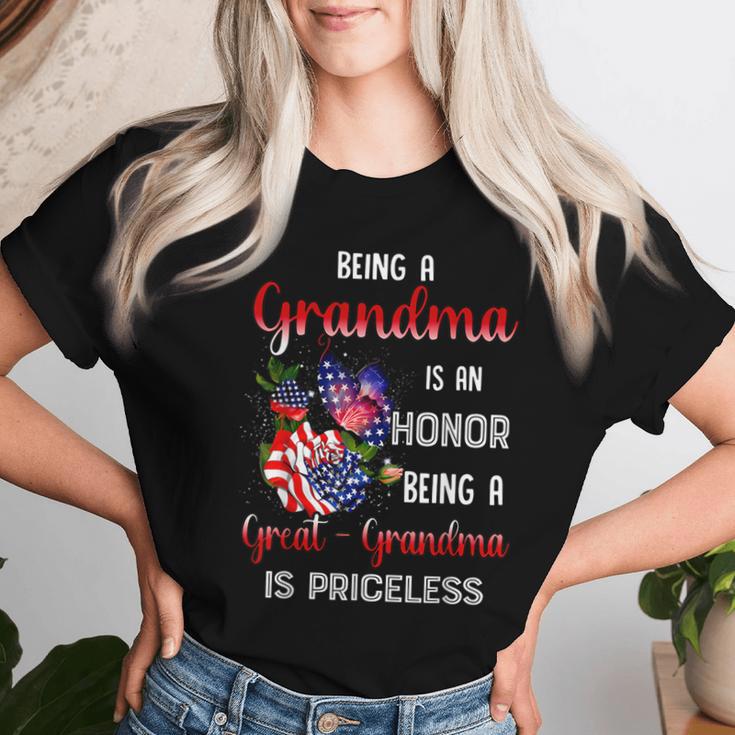 Butterfly Being A Grandma Is An Honor Being A Great Grandma Women T-shirt Gifts for Her