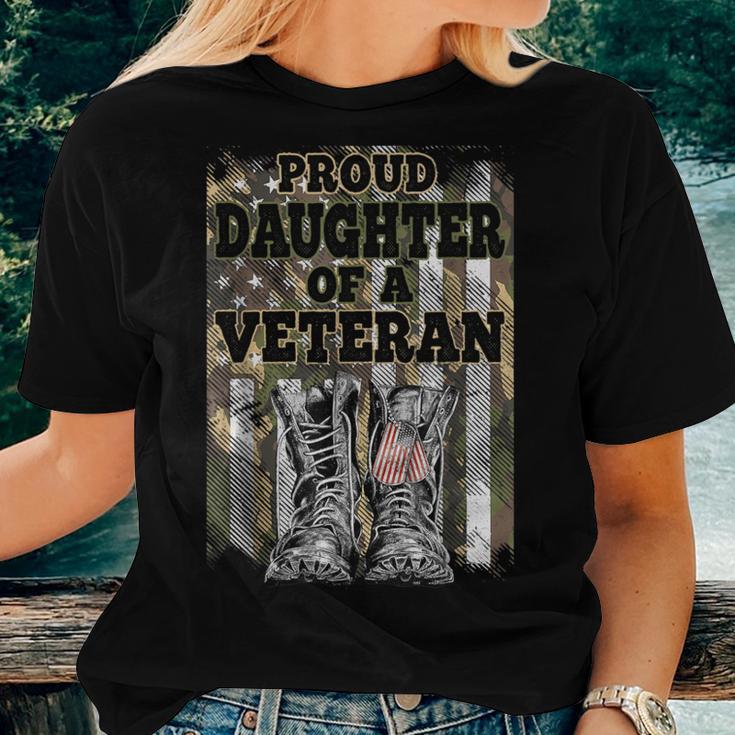 Camouflage American Veteran Proud Daughter Of A Veteran Women T-shirt Gifts for Her