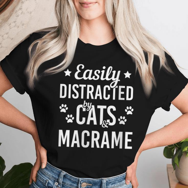 Cat Lover Macrame Lover Cats And Macrame Cat Women T-shirt Gifts for Her