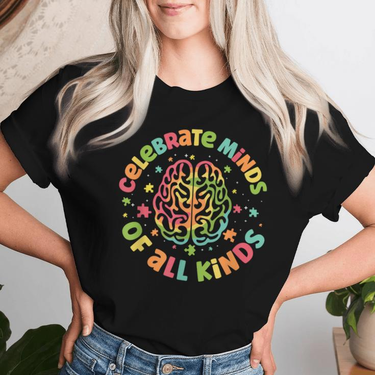Celebrate Minds Of All Kinds Autism Awareness Women T-shirt Gifts for Her
