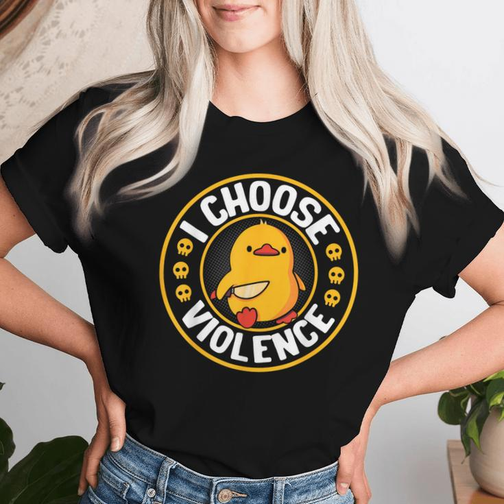I Choose Violence Duck Cute Women T-shirt Gifts for Her