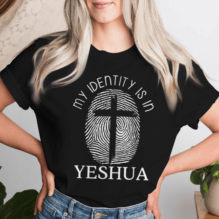 Christian My Identity Is In Yeshua Dna Jesus Faith Religious Women T-shirt Gifts for Her