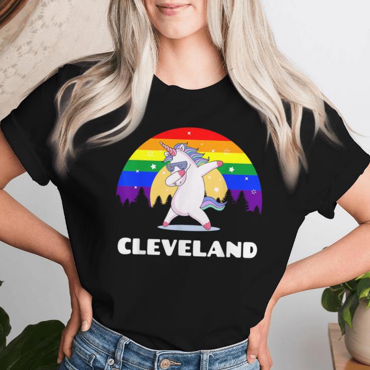 Cleveland Ohio Lgbtq Gay Pride Rainbow Women T-shirt Gifts for Her