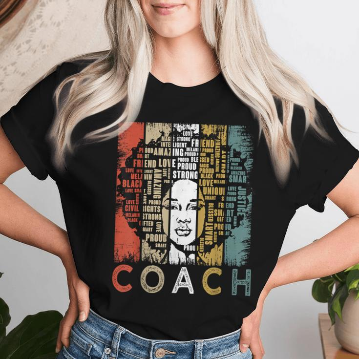 Coach Afro African American Black History Month Women T-shirt Gifts for Her