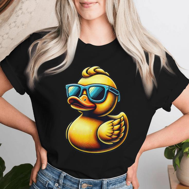 Cool Rubber Duck With Sunglasses Duckling Cute Ducky Women T-shirt Gifts for Her