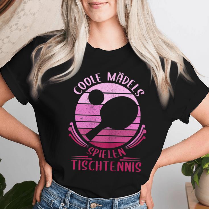 Coole Mädels Spiel Tischtennis Girls' Women's T-shirt Frauen Geschenke für Sie