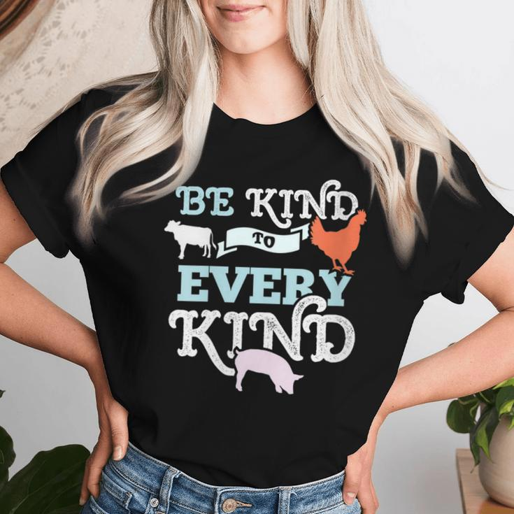 Cow Chicken Pig Support Kindness Animal Equality Vegan Women T-shirt Gifts for Her