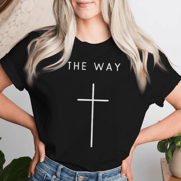 The Way Cross Minimalist Christian Religious Jesus Women T-shirt Gifts for Her