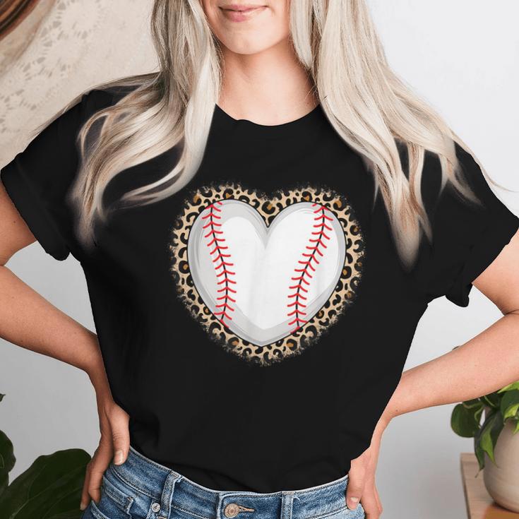 Cute Baseball Heart Baseball Lover Girls Women T-shirt Gifts for Her