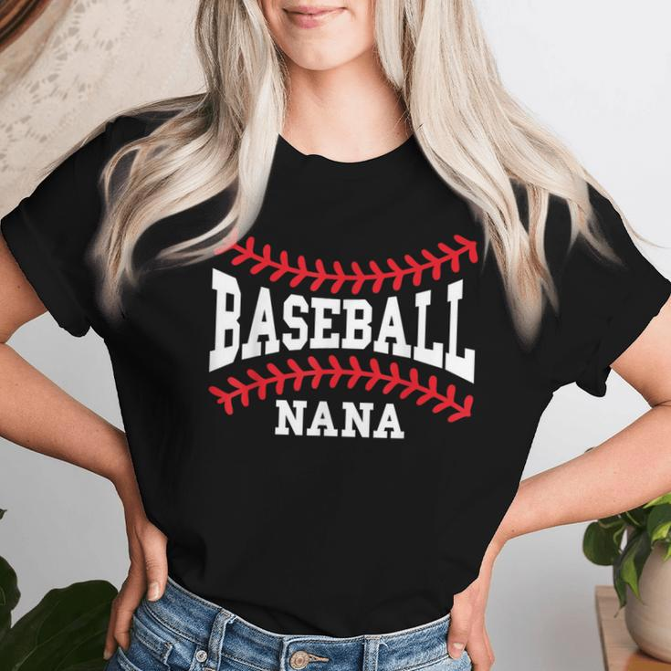 Cute Baseball Nana Laces Little League Grandma Women's Women T-shirt Gifts for Her