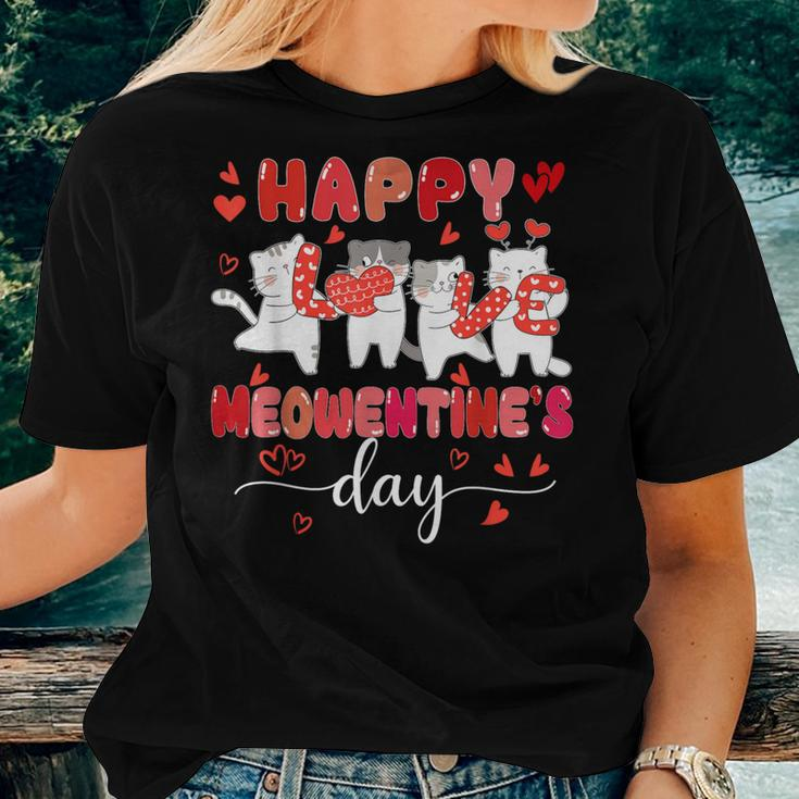 Cute Cat Happy Meowentines Valentines Days Girls Women T-shirt Gifts for Her