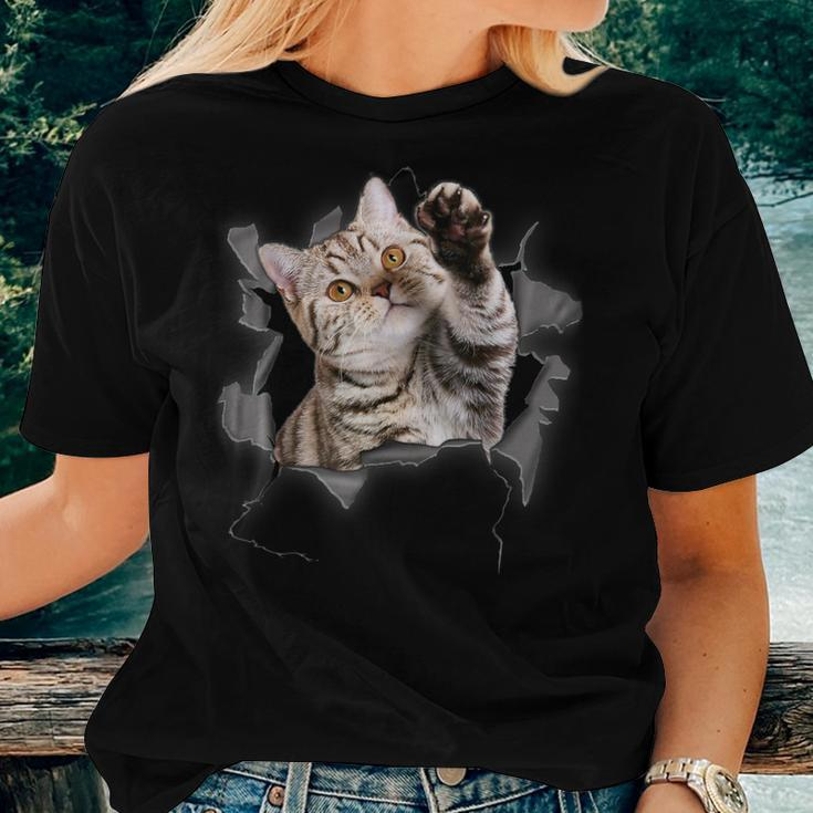 Cute Cat Torn Cloth For Cat Lover Cat Mom Cat Dad Women T-shirt Gifts for Her