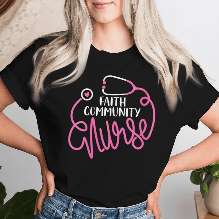Cute Faith Community Nurse Rn Parish Nursing Department Women T-shirt Gifts for Her