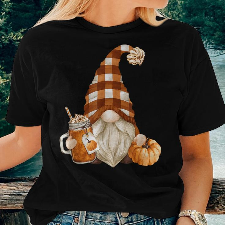 Cute Holiday Gnome For Thanksgiving With Fall Pumpkin Spice Women T-shirt Gifts for Her
