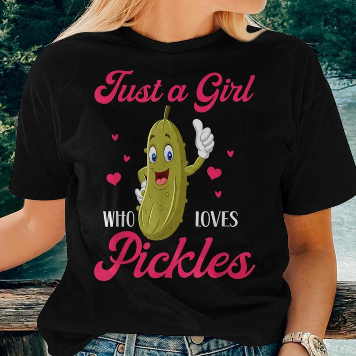 Cute Just A Girl Who Loves Pickles Pickles Lovers Girl Women T-shirt Gifts for Her