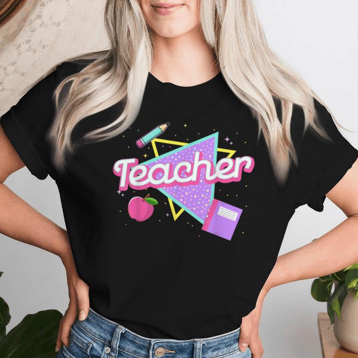 Cute Teacher 80'S 90'S Style Retro Old School Teacher Women T-shirt Gifts for Her