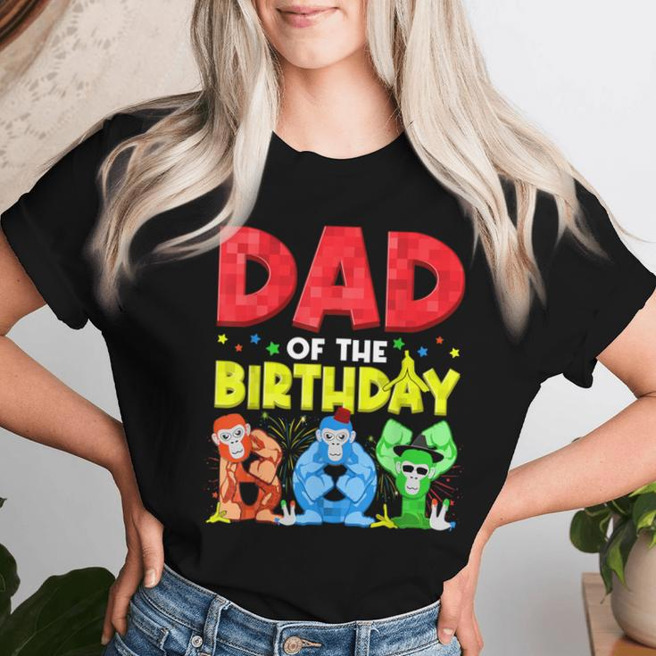Dad And Mom Birthday Boy Gorilla Game Family Matching Women T-shirt Gifts for Her
