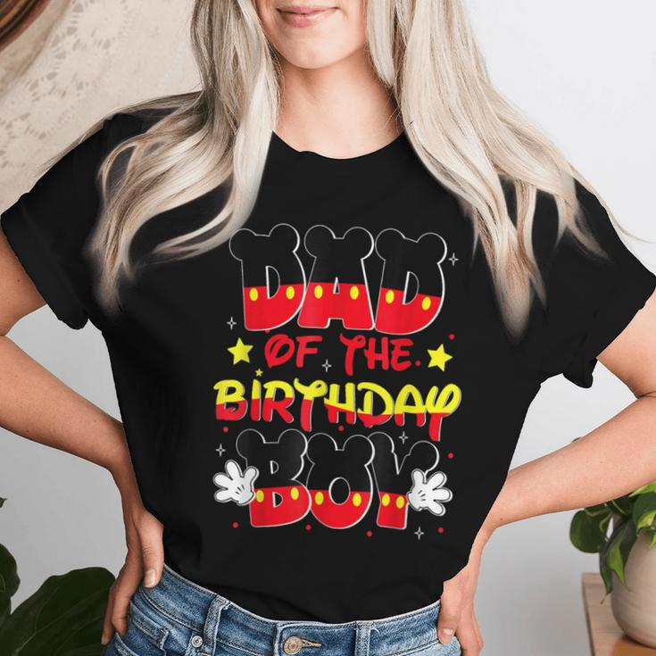 Dad And Mom Birthday Boy Mouse Family Matching Women T-shirt Gifts for Her