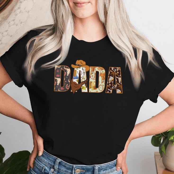 Dada Dad And Mom Birthday Boy Western Rodeo Family Matching Women T-shirt Gifts for Her