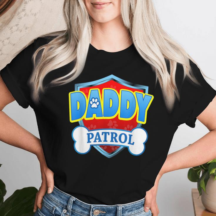 Daddy Of The Birthday Boy Girl Dog Paw Family Matching Women T-shirt Gifts for Her