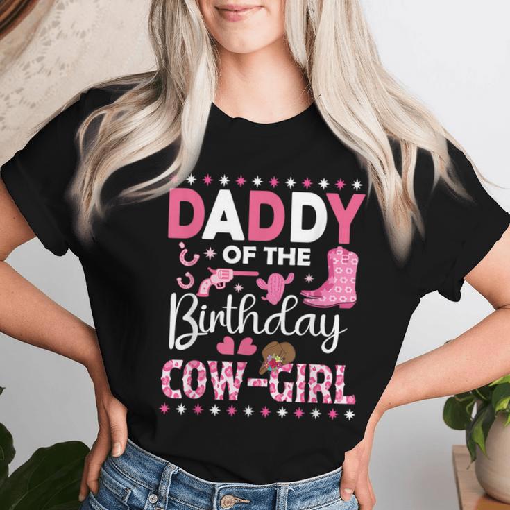 Daddy Of The Birthday Cow Girl Rodeo Cowgirl Birthday Party Women T-shirt Gifts for Her