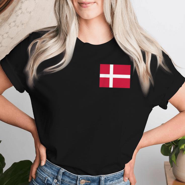 Denmark Flag Danmark Danish Flags Women's T-shirt Frauen Geschenke für Sie