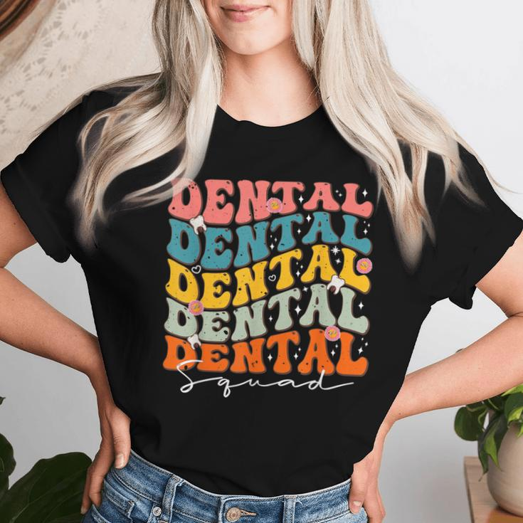 Dental Squad Groovy For National Dentist’S Day 2024 Women T-shirt Gifts for Her