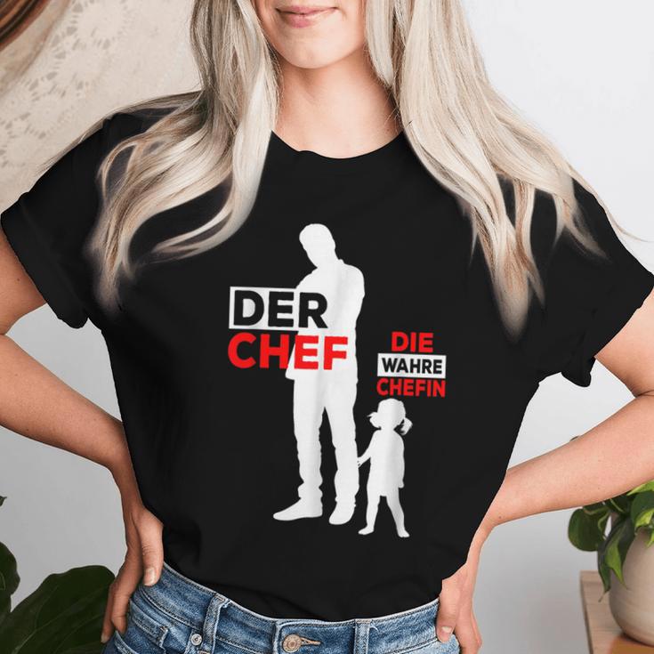 Der Wahre Chef The True Boss Father Daughter Partner T-shirt Frauen Geschenke für Sie