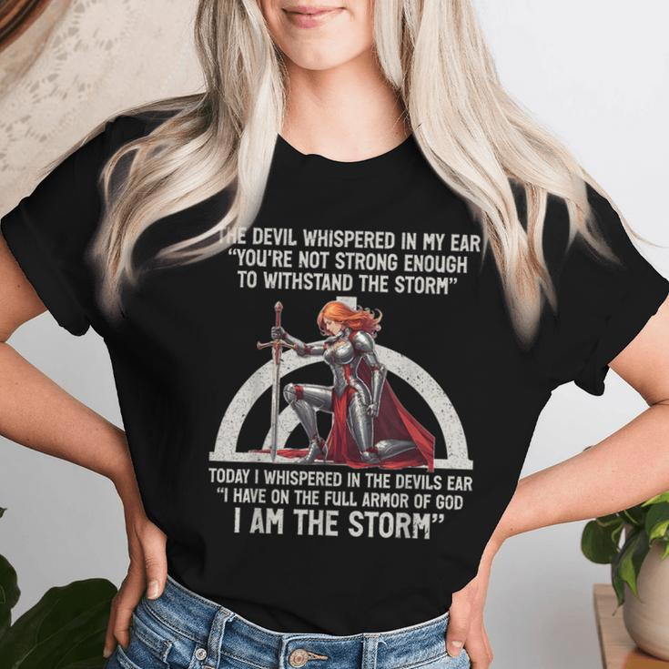 The Devil Whispered In My Ear Christian Jesus Bible Quote Women T-shirt Gifts for Her