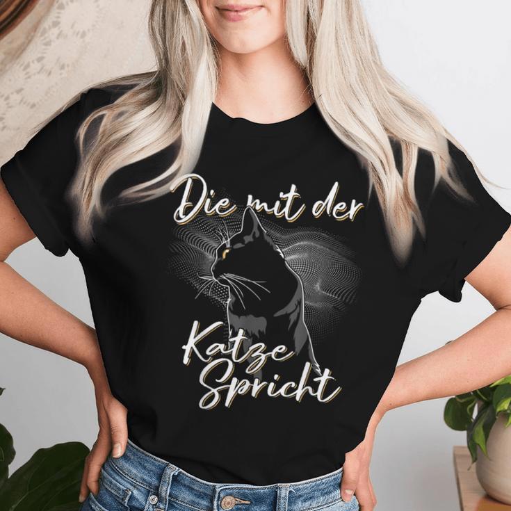 Die Mit Der Katze Speaks Für Katze Papa Cat Mother Children T-shirt Frauen Geschenke für Sie