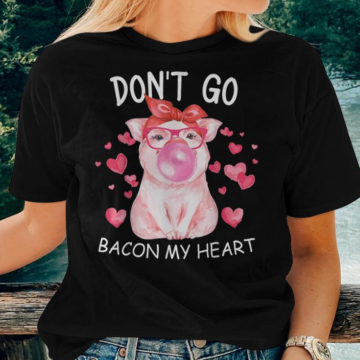 Don't Go Bacon My Heart Matching Valentines Day Women T-shirt Gifts for Her