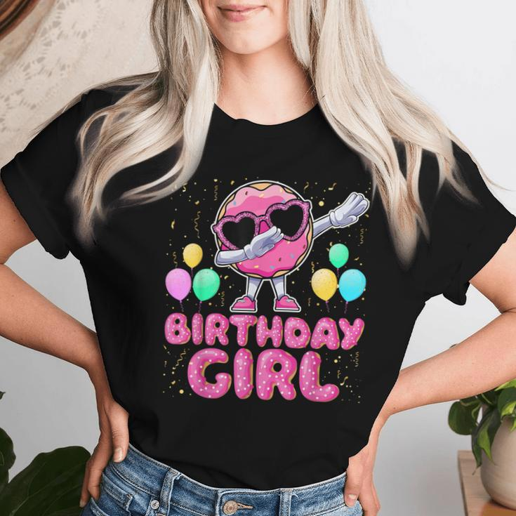 Donut Birthday Girls Dabbing Donut Girl Birthday Party Women T-shirt Gifts for Her