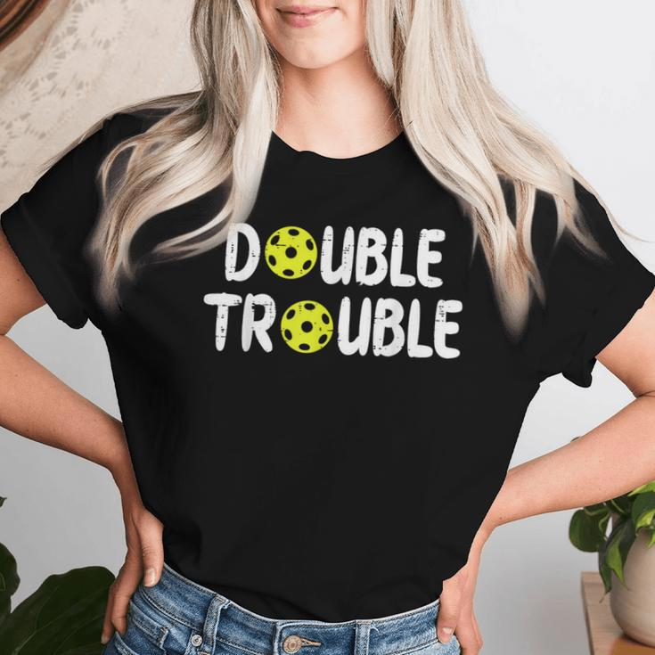 Double Pickleball Trouble Pickle Ball Matching Kid Women T-shirt Gifts for Her