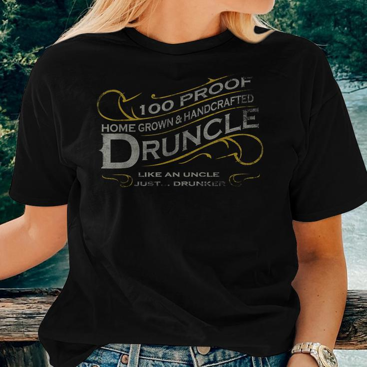 Druncle Vintage Weathered Whiskey LabelWomen T-shirt Gifts for Her